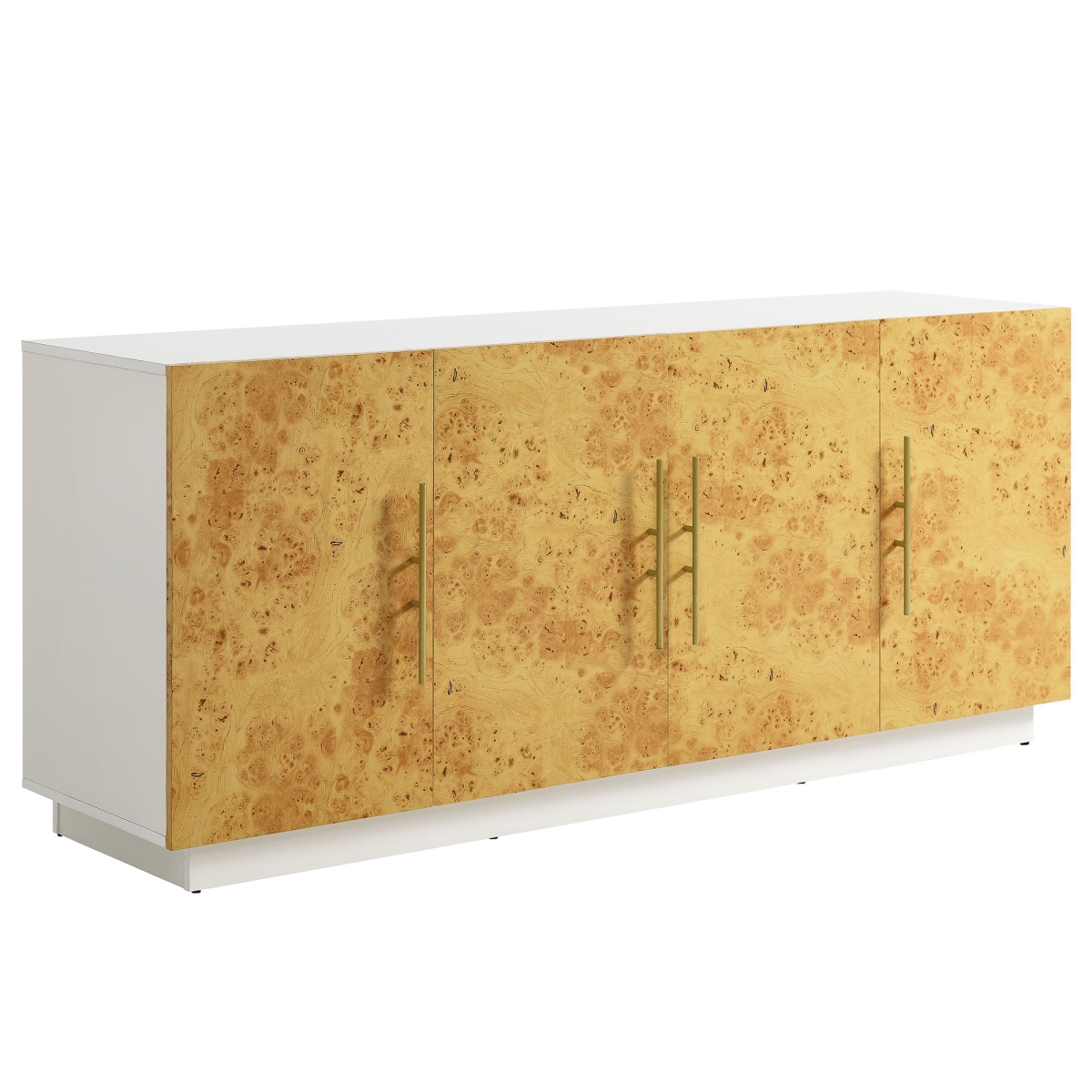 EEI-6847-WHI-BUR 69 in. Abel White Bleached Burl Wood Sideboard Buffet TV Stand