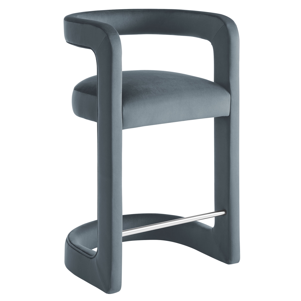 EEI-7107-CAB Winslow Performance Velvet Counter Stool, Cadet Blue