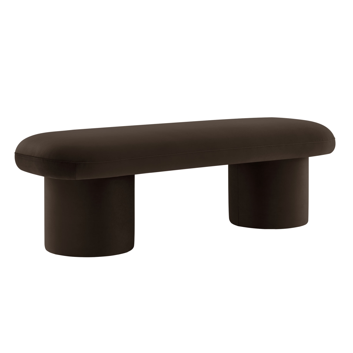 EEI-7083-CHB Orla Performance Velvet Bench, Chocolate Brown