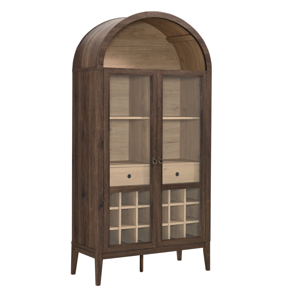 EEI-7203-WAL-LOA Nolan Arched Bar Cabinet, Dark Walnut