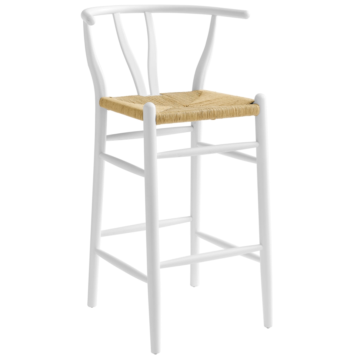 EEI-7210-WHI Amish Wood Bar Stool, White