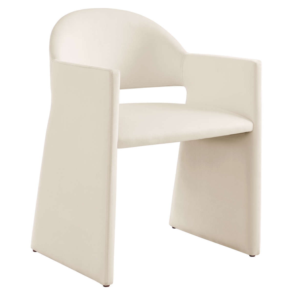 EEI-7081-ALA 22 x 23 x 31 in. Talia Performance Velvet Dining Armchair - Alabaster