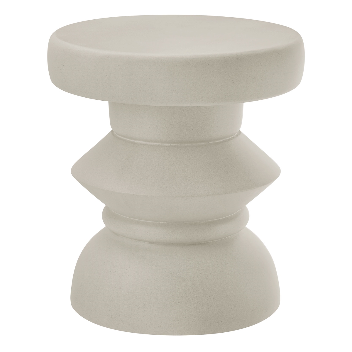 EEI-7090-LGR Terza Indoor & Outdoor Patio Concrete Side Table, Light Gray