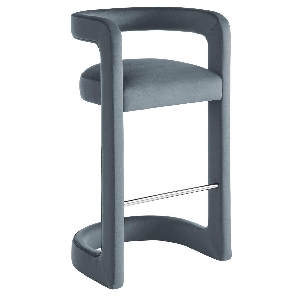 EEI-7108-CAB Winslow Performance Velvet Bar Stool, Cadet Blue