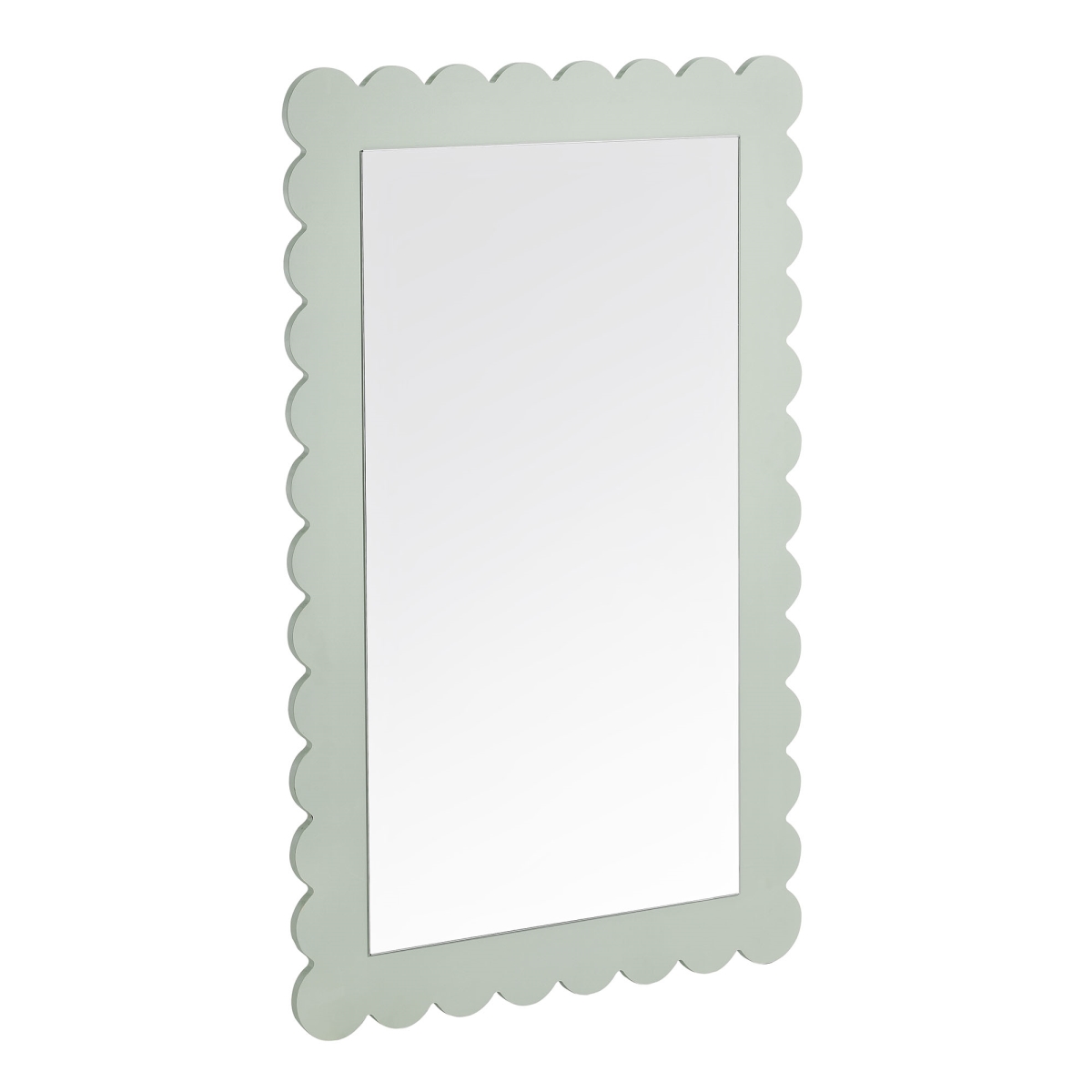 EEI-7116-SGE 16.54 in. Emmeline Scalloped Rectangle Wall Mirror, Sage
