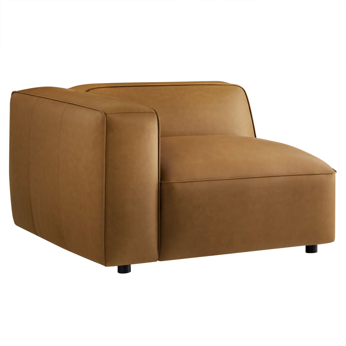 EEI-7124-CAM Auren Upholstered Vegan Leather Modular Left Armchair, Camel