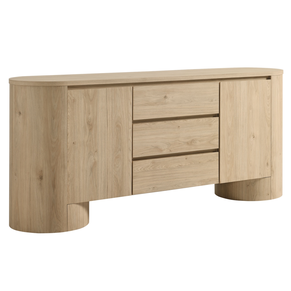 EEI-7050-HCK 71 in. Duval Rounded Sideboard Storage Cabinet, Hickory Frost