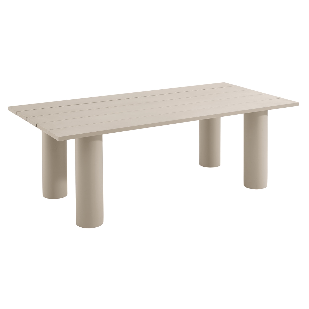 EEI-6980-TAU 87 in. Nautica Outdoor Patio Rectangular Aluminum Dining Table, Taupe