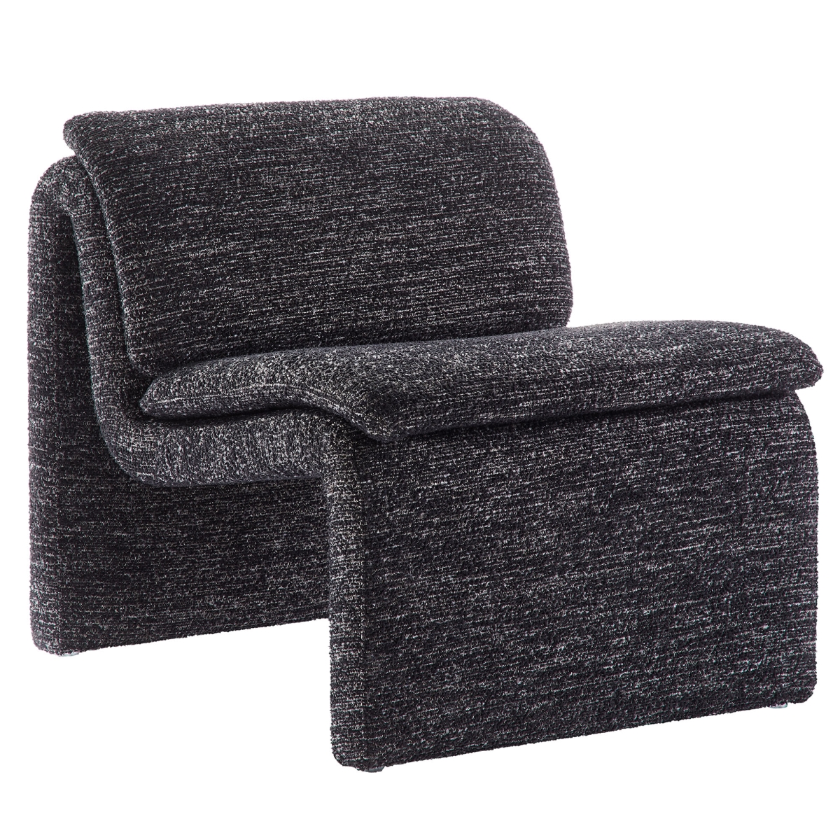 EEI-7103-CHA Dune Boucle Upholstered Armless Accent Chair, Charcoal