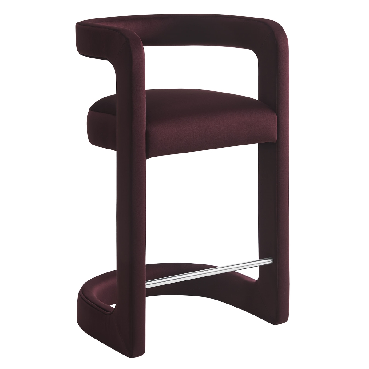 EEI-7107-MUL Winslow Performance Velvet Counter Stool, Mulberry
