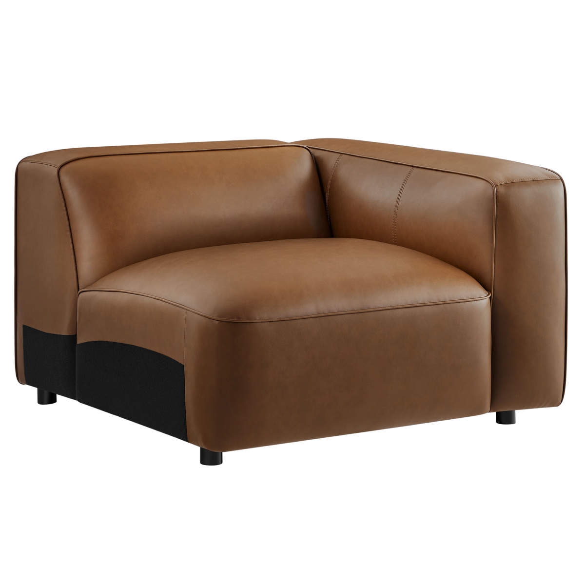 EEI-7122-COF Auren Upholstered Vegan Leather Modular Right Armchair, Coffee