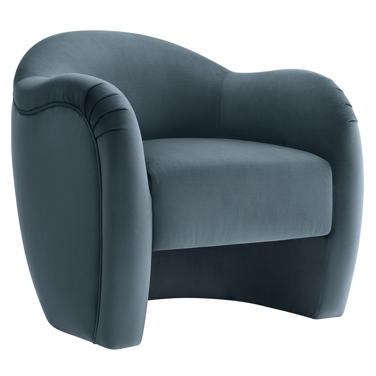 EEI-7074-CAB 8.66 in. Compose Performance Velvet Accent Chair, Cadet Blue
