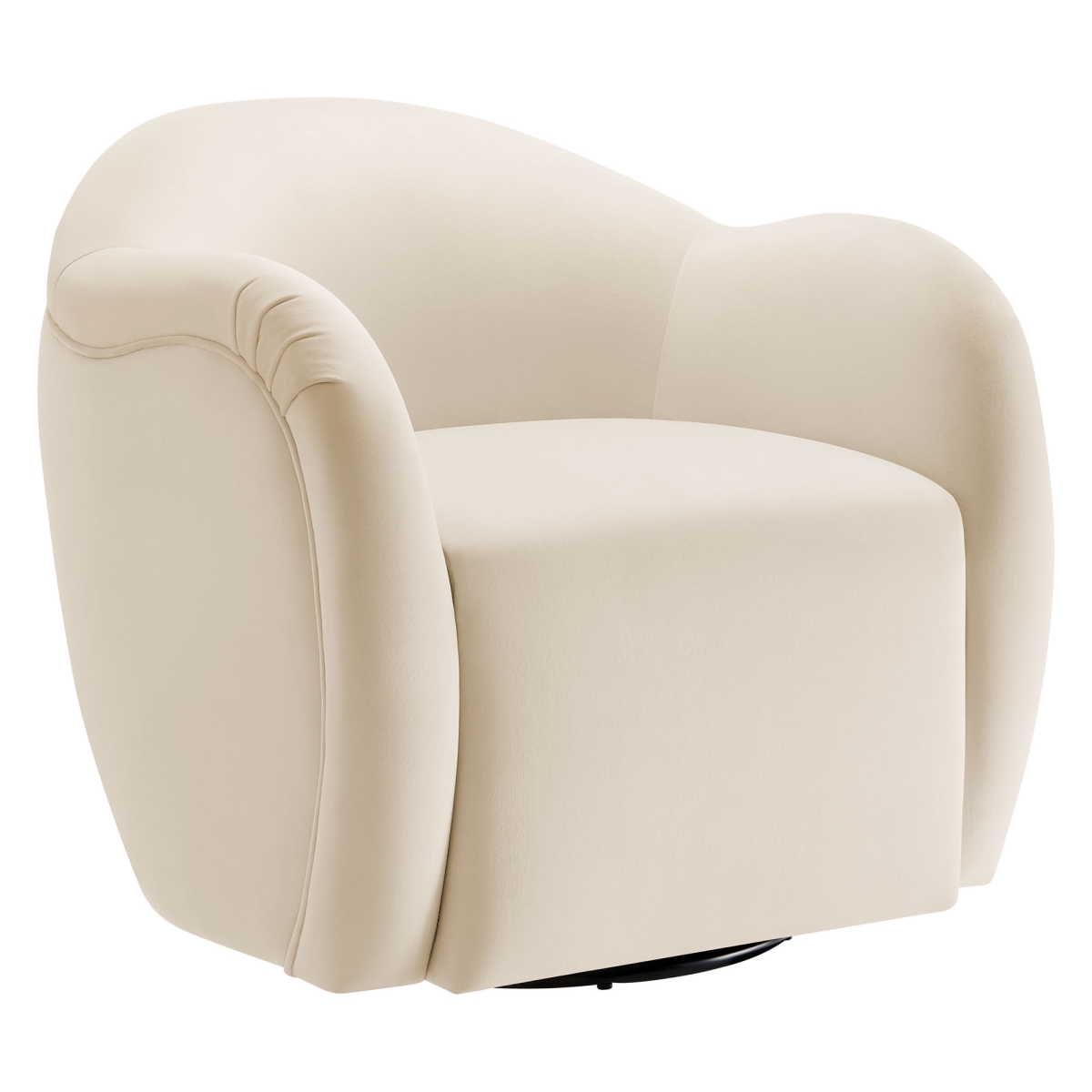 EEI-6959-ALA Compose Performance Velvet Swivel Armchair, Alabaster