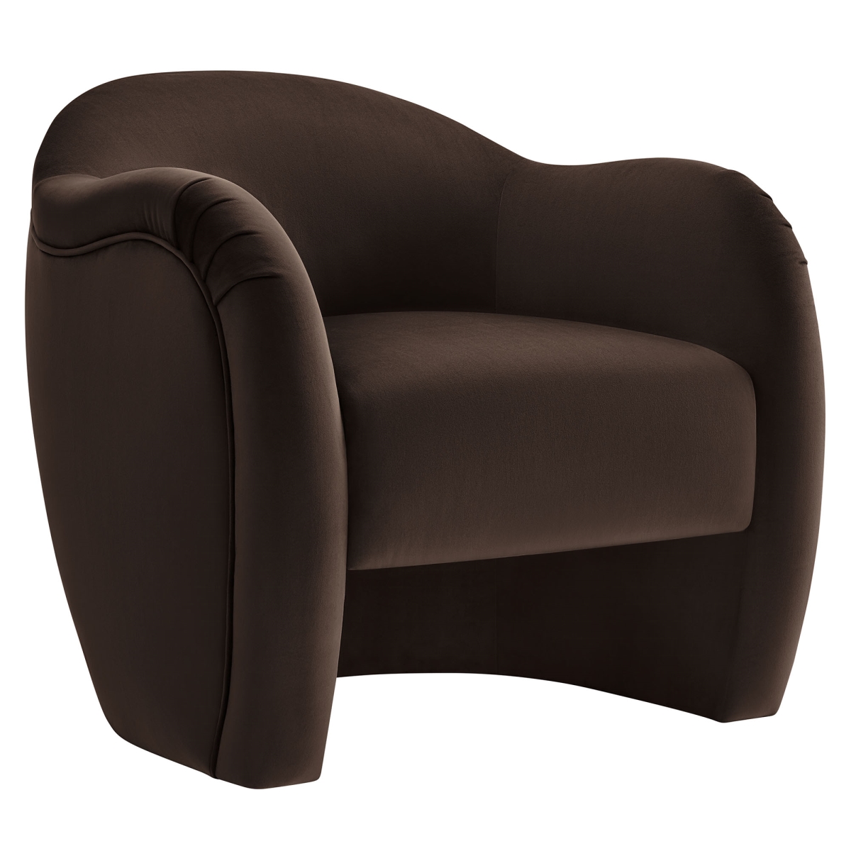 EEI-7074-CHB 20.67 in. Compose Performance Velvet Accent Chair, Chocolate Brown