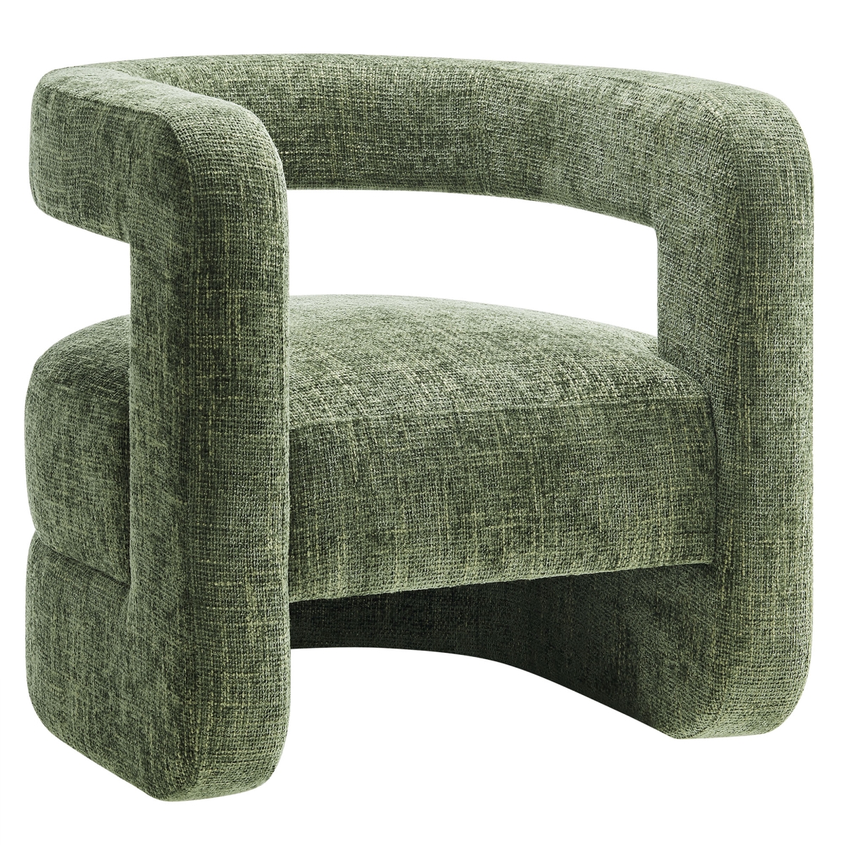 EEI-6991-BAS Jaylin Upholstered Chenille Accent Chair, Basil