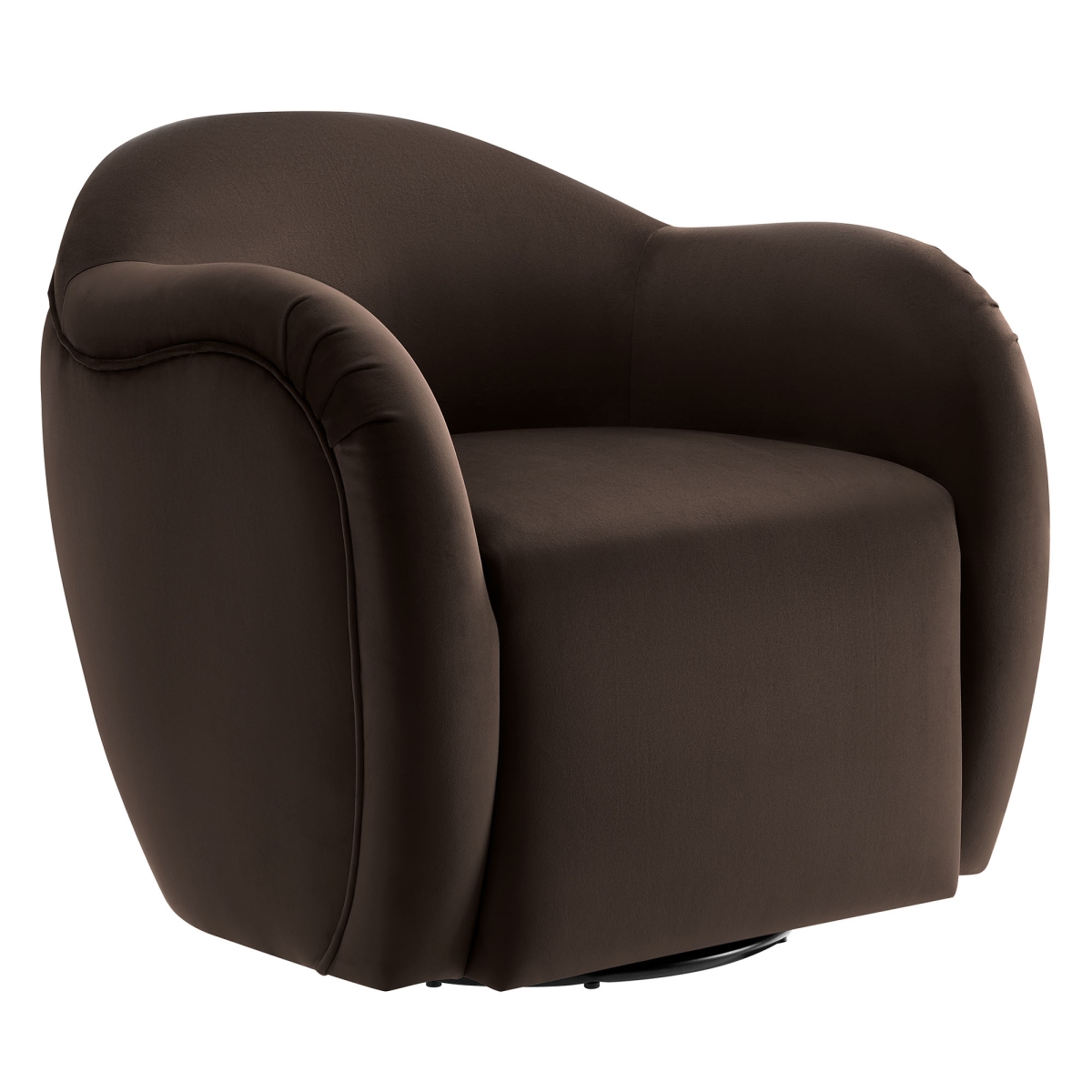 EEI-6959-CHB 5.20 x 6.70 in. Compose Performance Velvet Swivel Armchair, Chocolate Brown