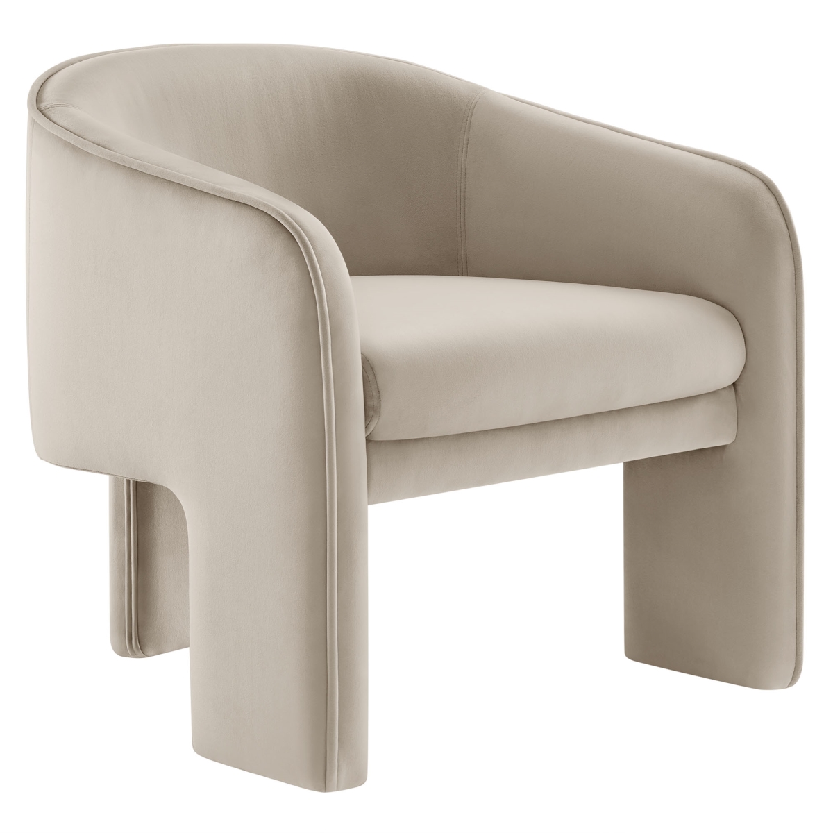 Picture of Modway Furniture EEI-7102-ALM 27 x 27 x 28 in. Greer Performance Velvet Upholstered Accent Armchair - Almond