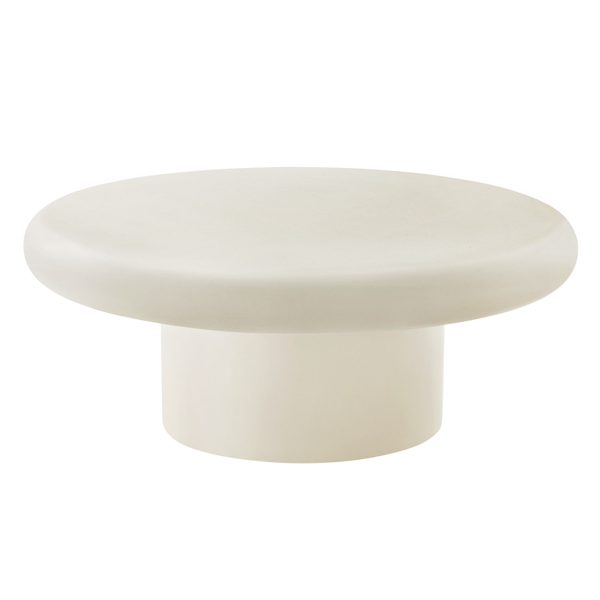 EEI-7092-WHI Argos Indoor & Outdoor Patio Concrete Round Coffee Table, White