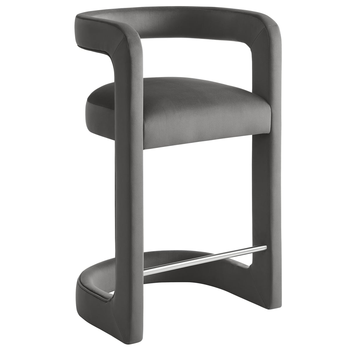 EEI-7107-STG Winslow Performance Velvet Counter Stool, Storm Gray