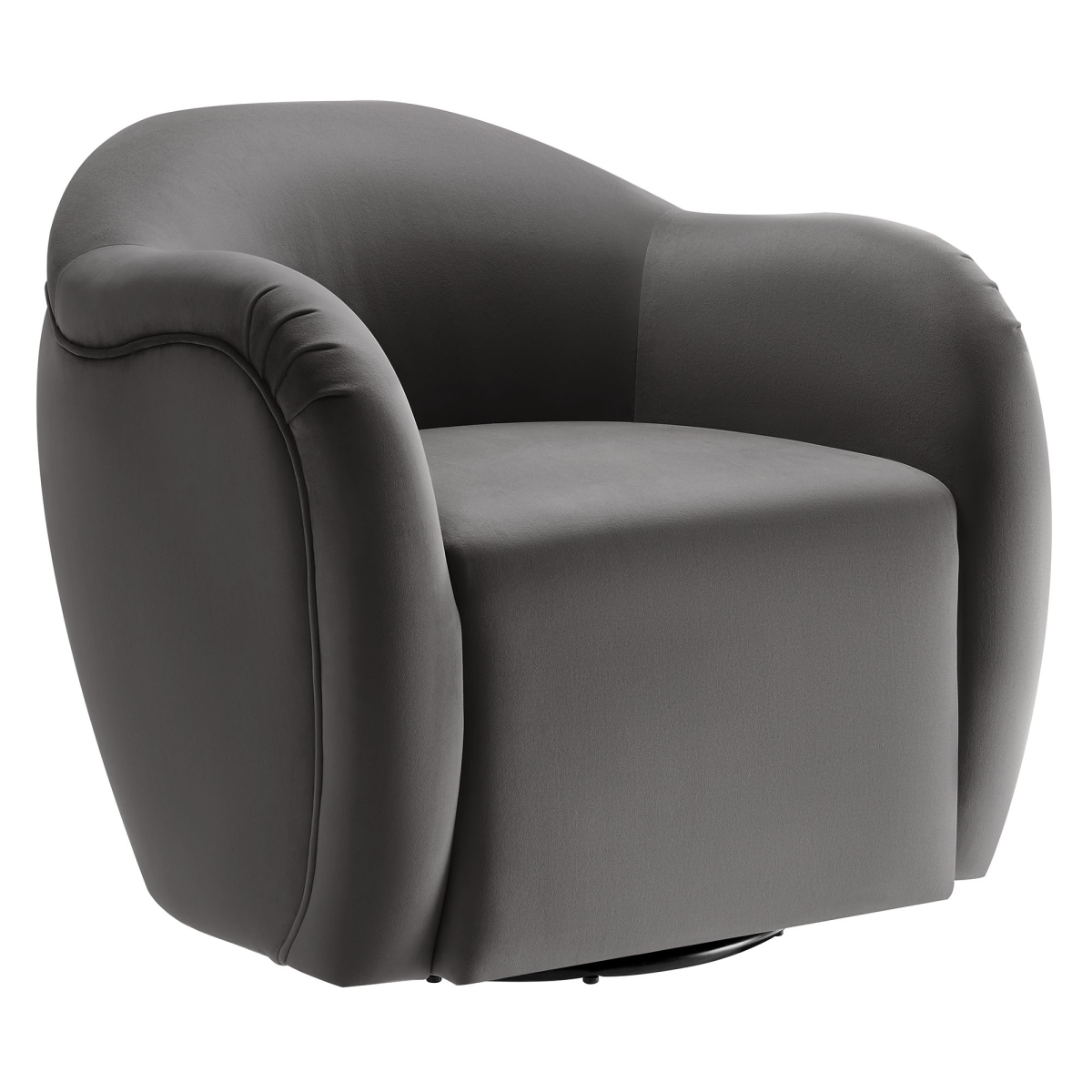 EEI-6959-STG Compose Performance Velvet Swivel Armchair, Storm Gray