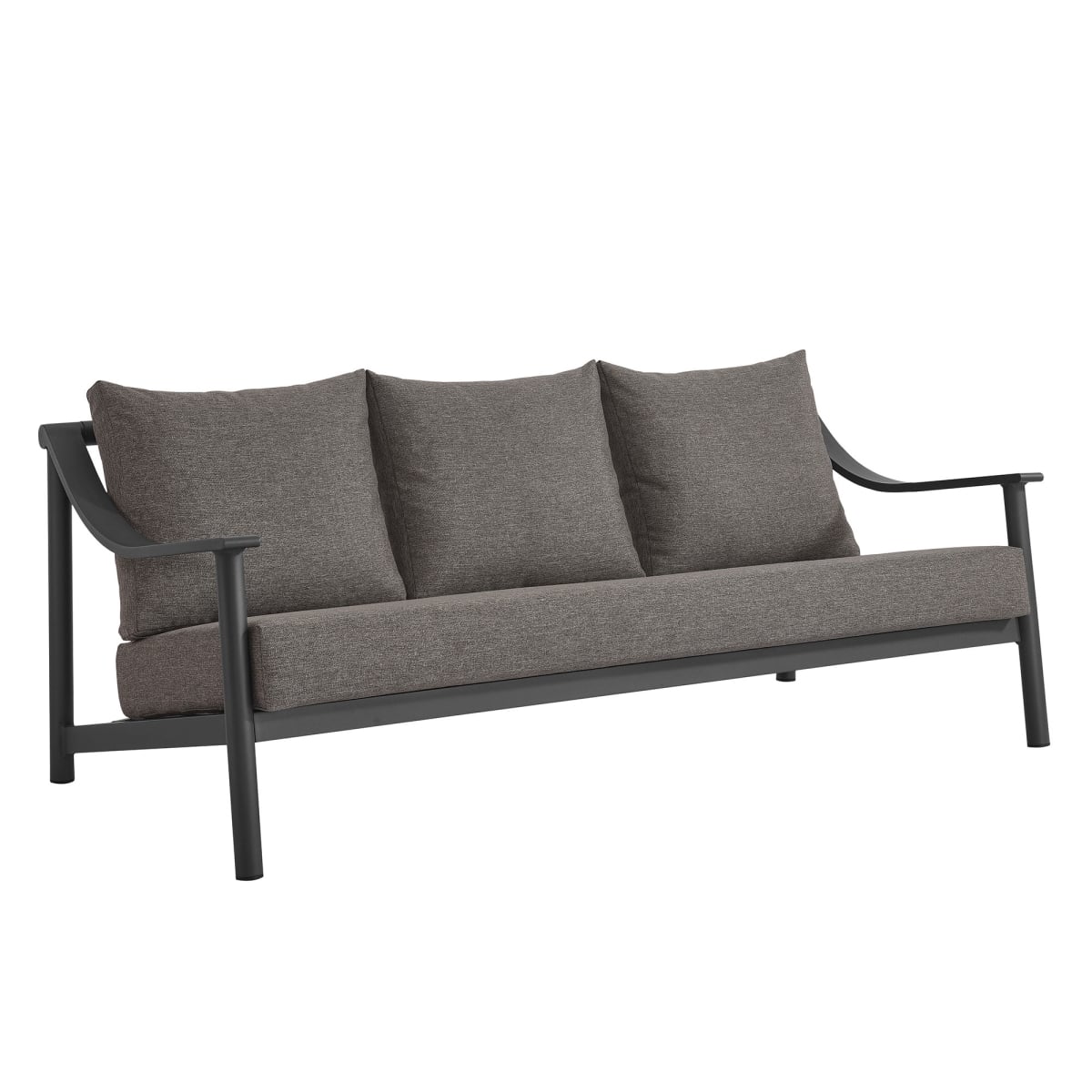 EEI-6977-CAR-GPH Terrace Outdoor Patio Aluminum Sofa, Carbon Graphite