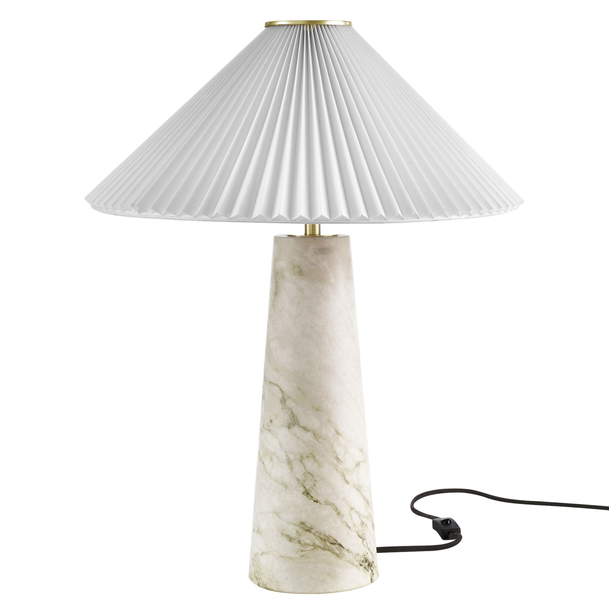 EEI-6963-WHI Nera Marble Table Lamp, White