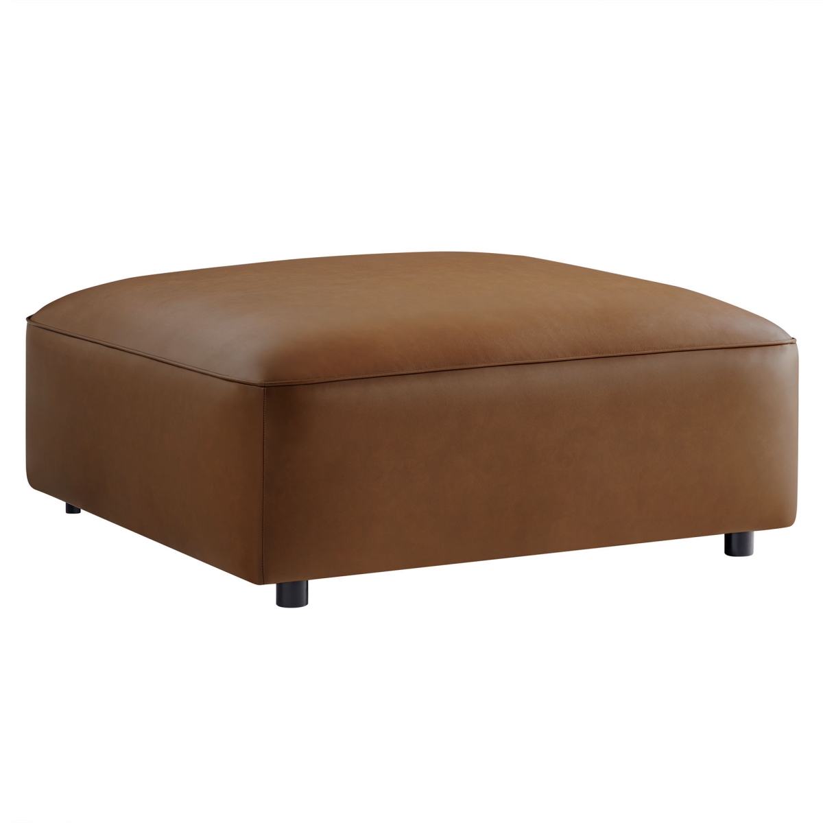 EEI-7125-COF Auren Upholstered Vegan Leather Ottoman, Coffee