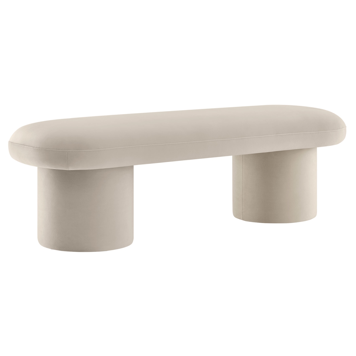 EEI-7083-ALM Orla Performance Velvet Bench, Almond