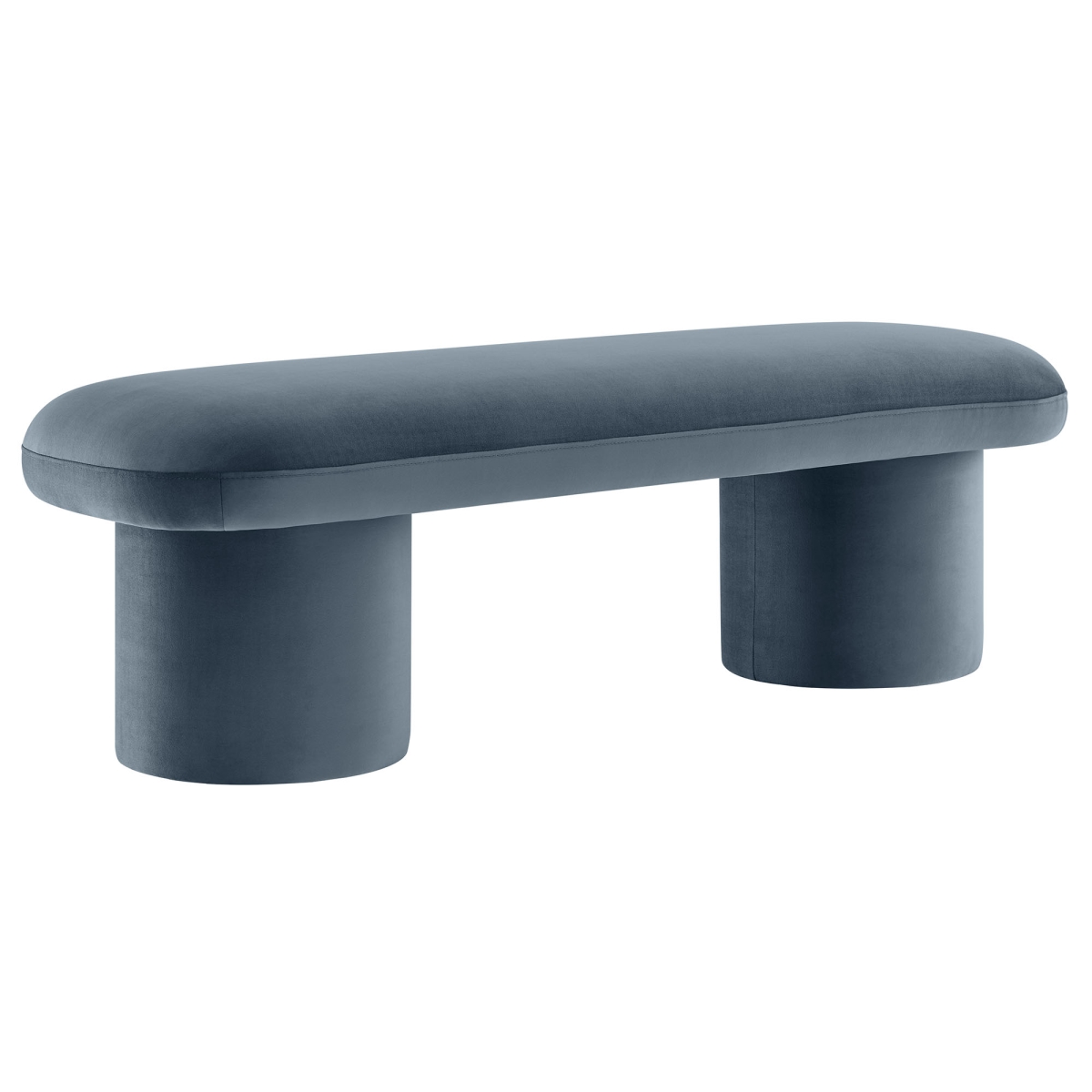 EEI-7083-CAB Orla Performance Velvet Bench, Cadet Blue