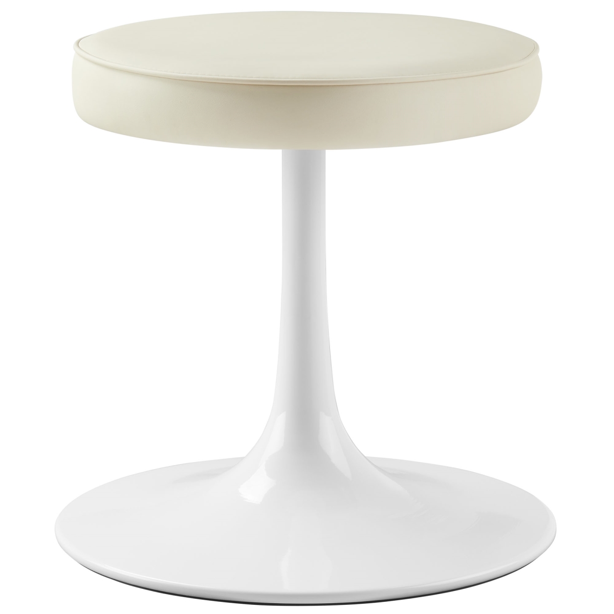 EEI-7264-STO Lippa Vegan Leather Round Stool, Stone