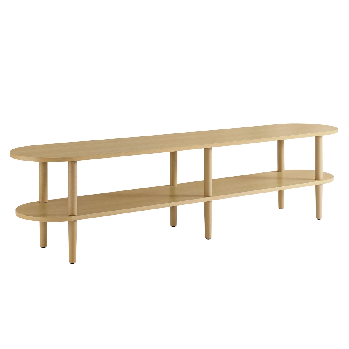 EEI-7158-OAK Torus Oval Wood TV Stand, Light Oak