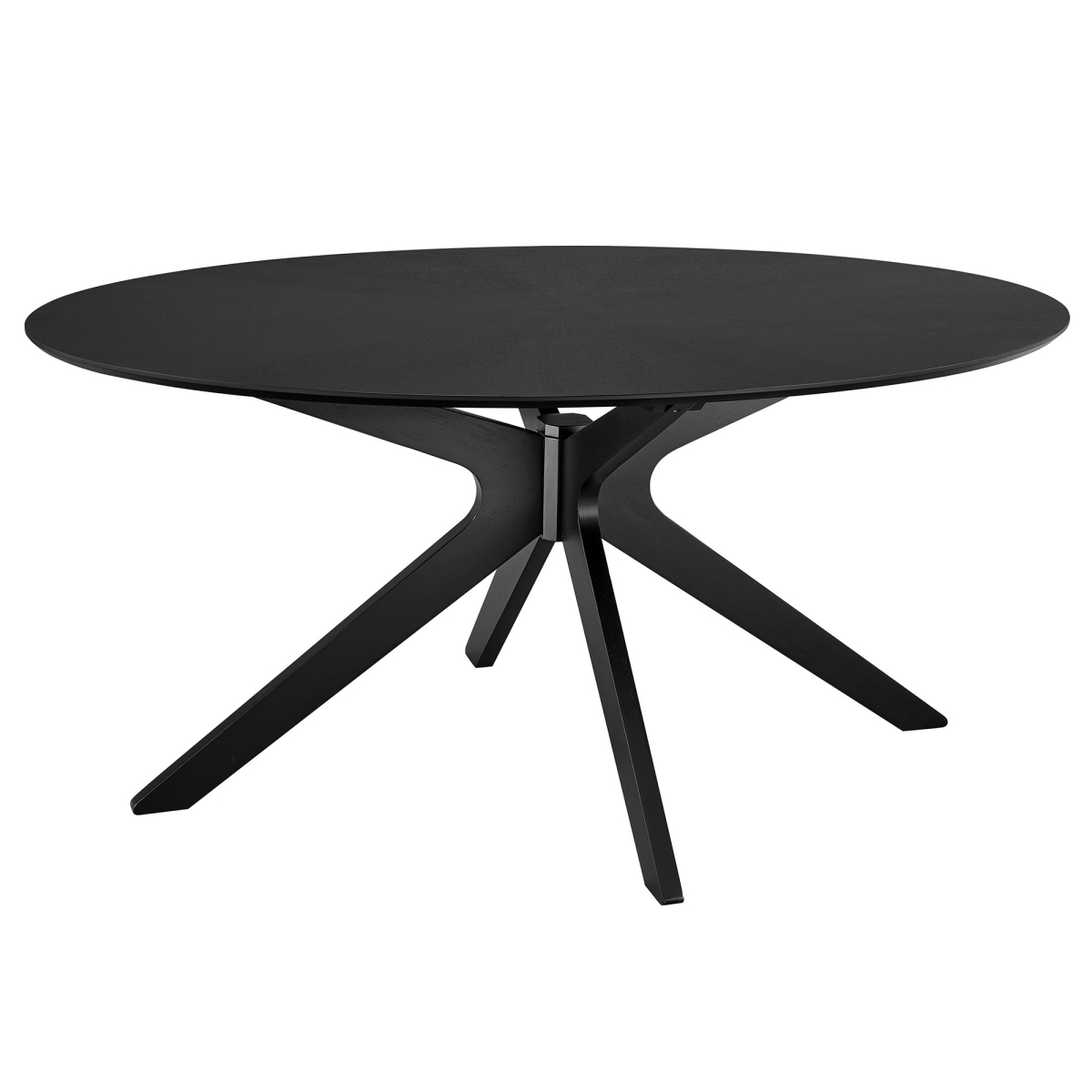 EEI-3848-BLK 63 in. Crossroads Oval Wood Dining Table, Black