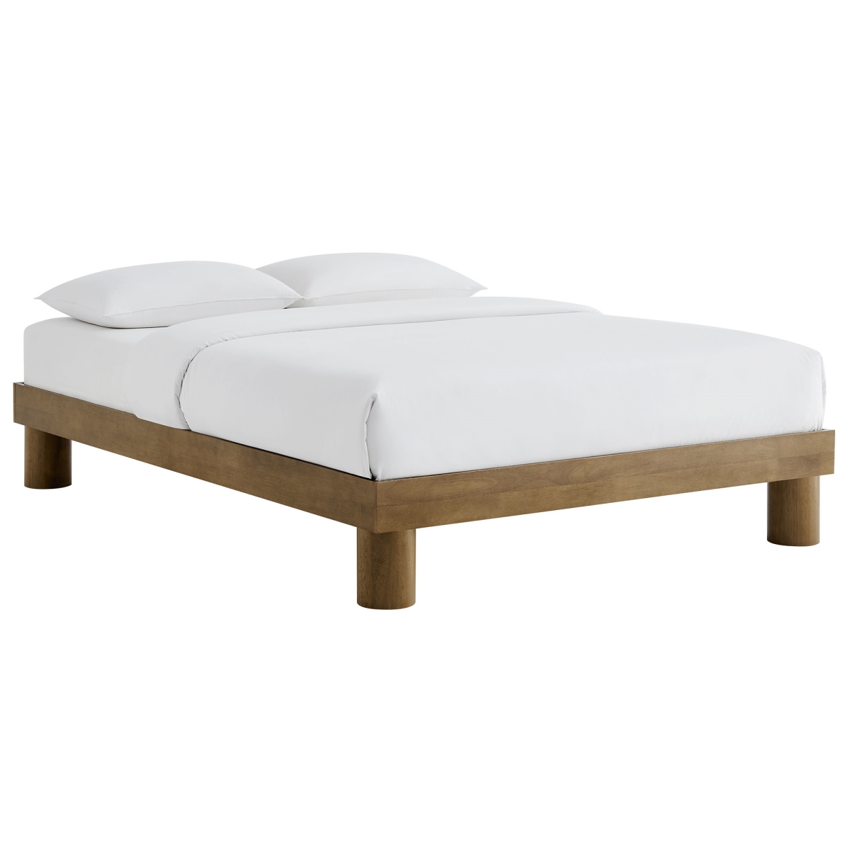 MOD-7209-FRO Runa Wood Platform Bed, French Oak - Queen Size