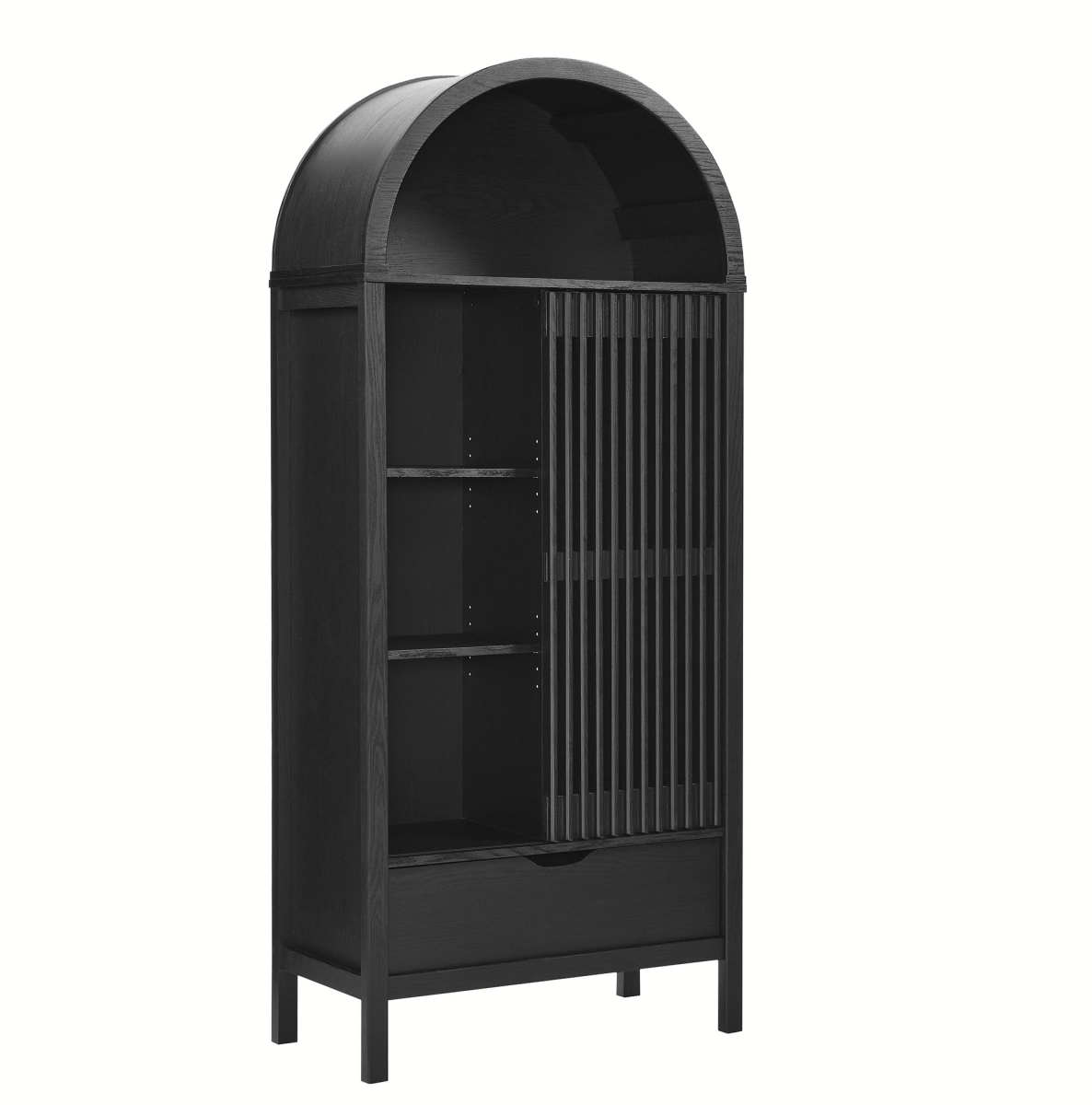 EEI-7167-BLK 71 in. Vaughn Arched Storage Display Cabinet, Black
