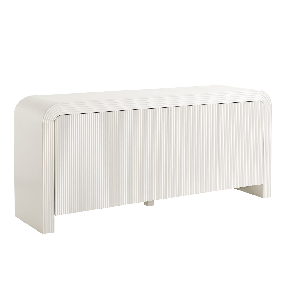 EEI-7198-IVO 70 in. Waterflute Fluted Sideboard Cabinet, White Matte