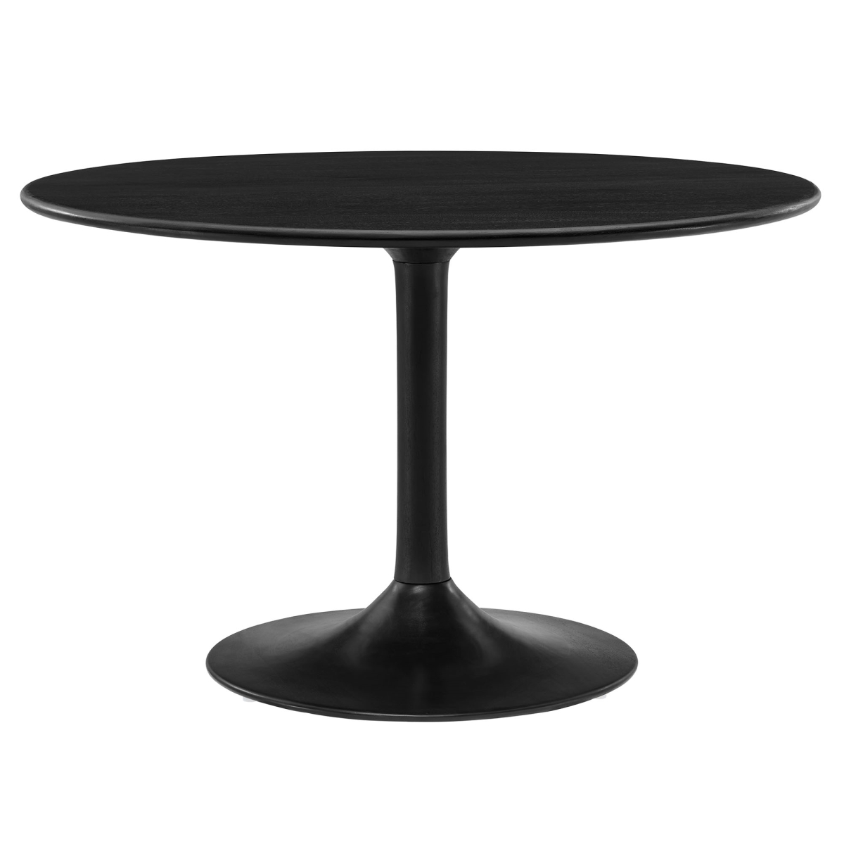 EEI-7051-BLK 48 in. Lippa Round Solid Wood Dining Table, Black