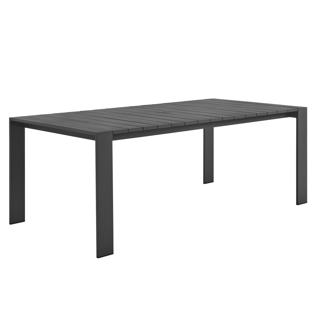 EEI-7054-GRY Tahoe Rectangular Outdoor Patio Aluminum Dining Table, Gray