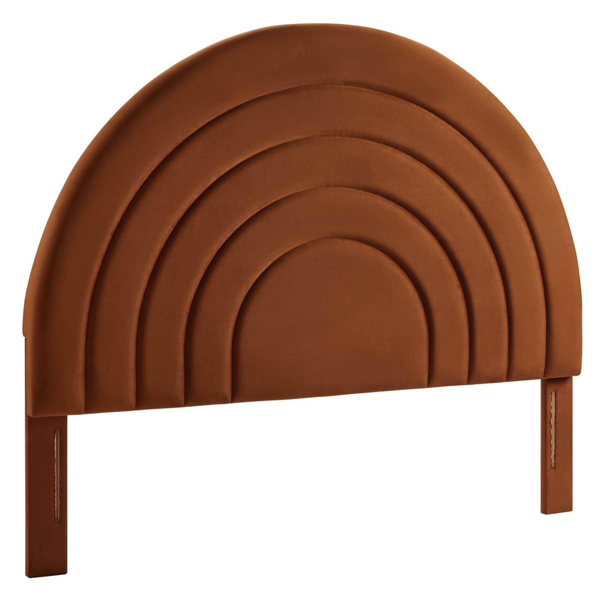 MOD-7170-RUS Solana Arched Performance Velvet Headboard - Rust Brown- Full Size