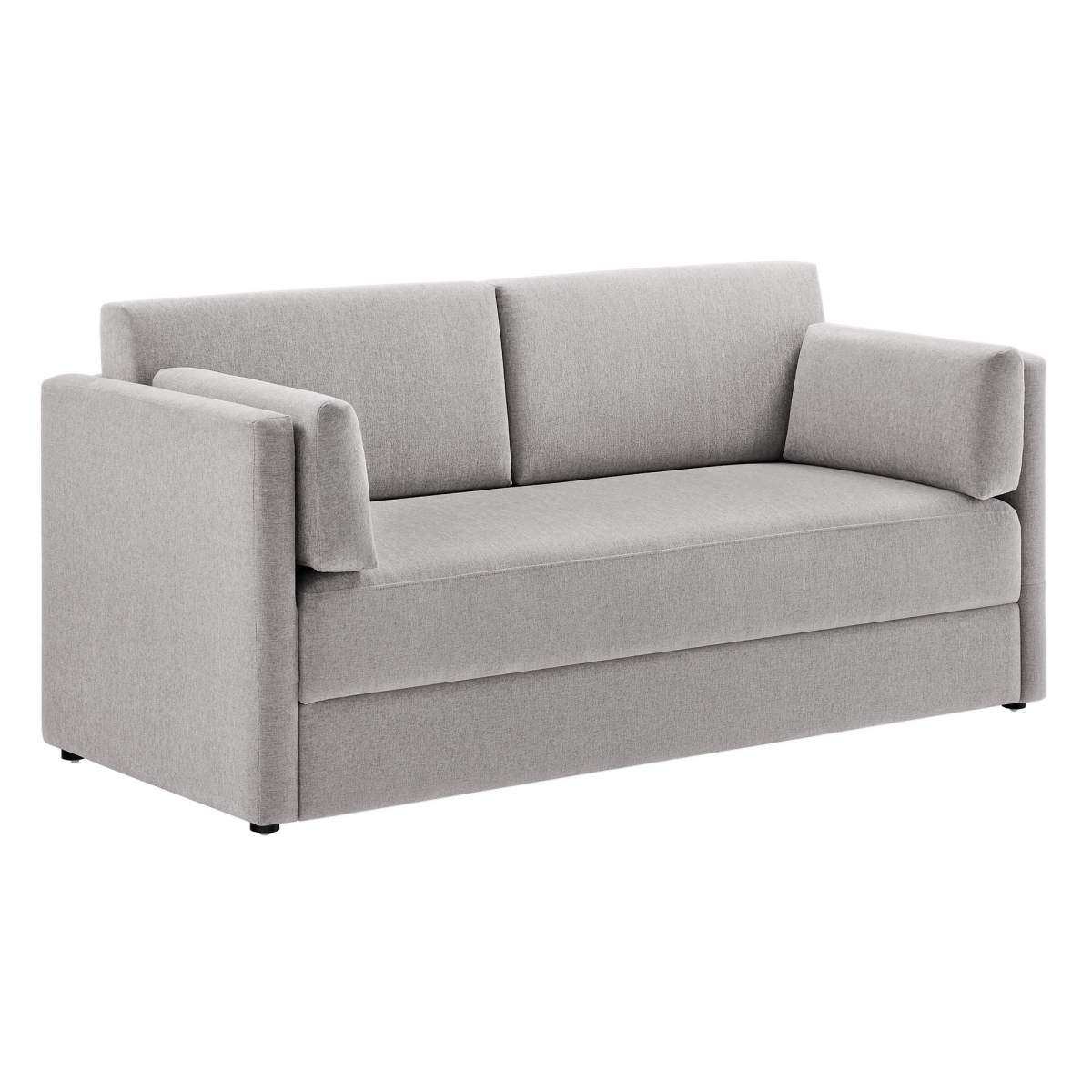 EEI-7012-TAU Linden Upholstered Heathered Chenille Sofa, Taupe