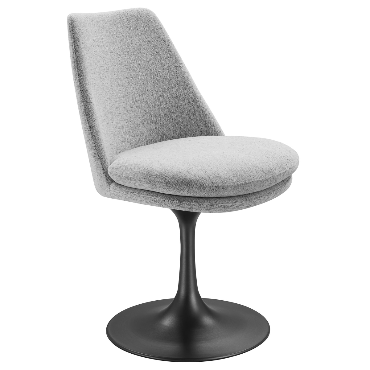 EEI-6953-BLK-HLG Lippa Swivel Dining Upholstered Side Chair, Black & Light Gray