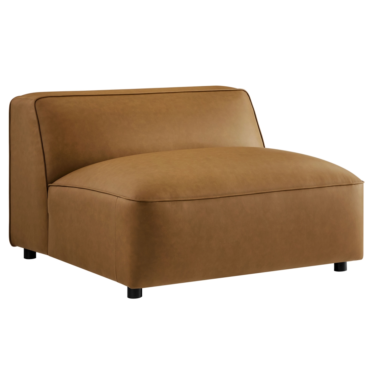 EEI-7121-CAM Auren Upholstered Vegan Leather Modular Armless Chair, Camel