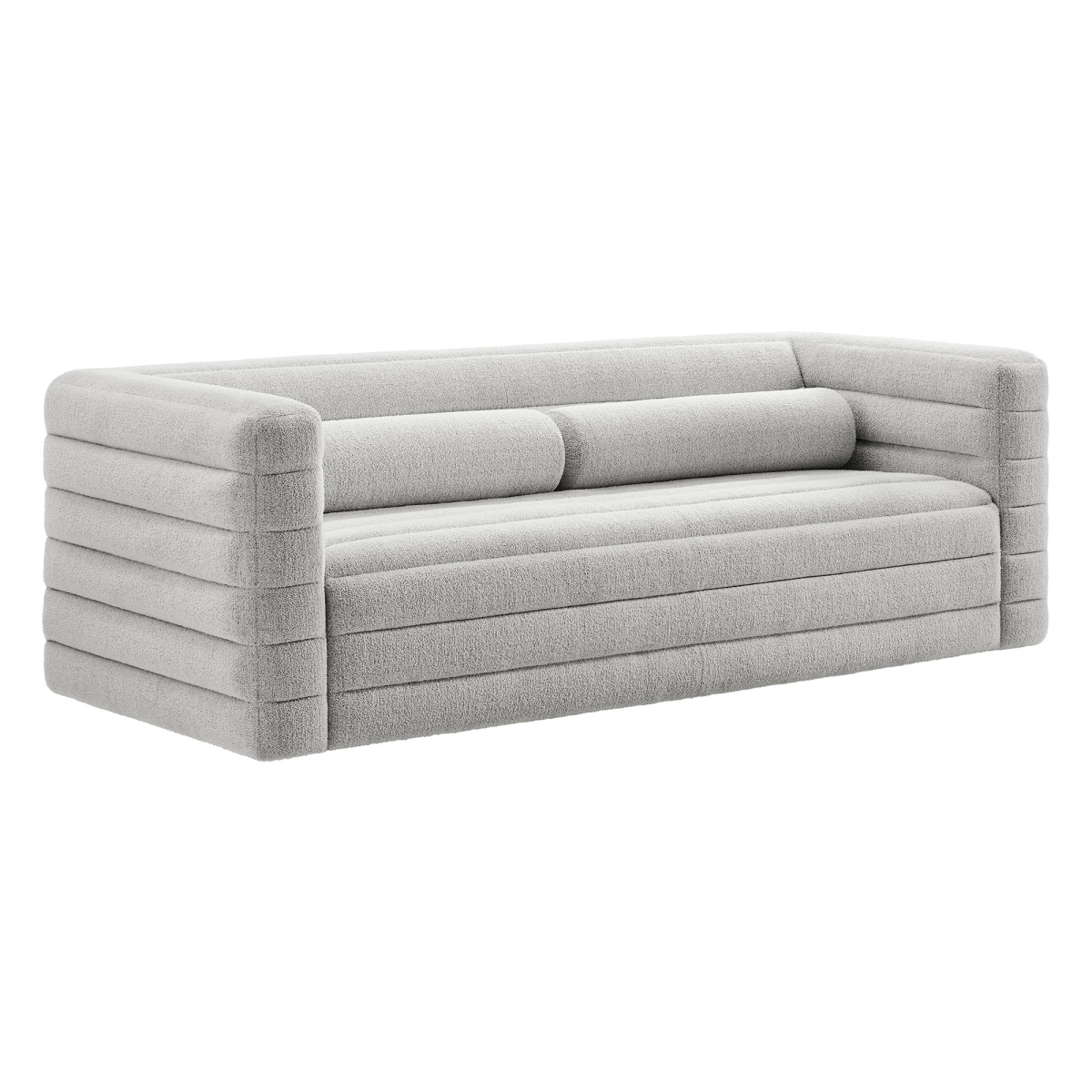 EEI-7136-NPT Relle Channel Tufted Boucle Upholstered Sofa,  sprint