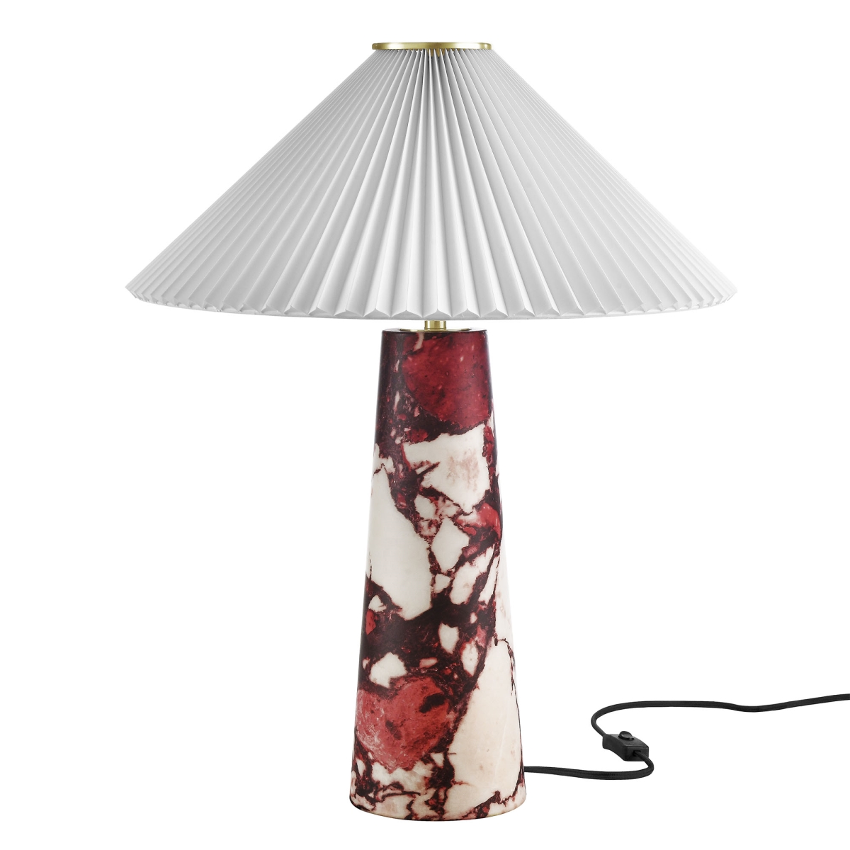EEI-6963-RED Nera Marble Table Lamp, Red