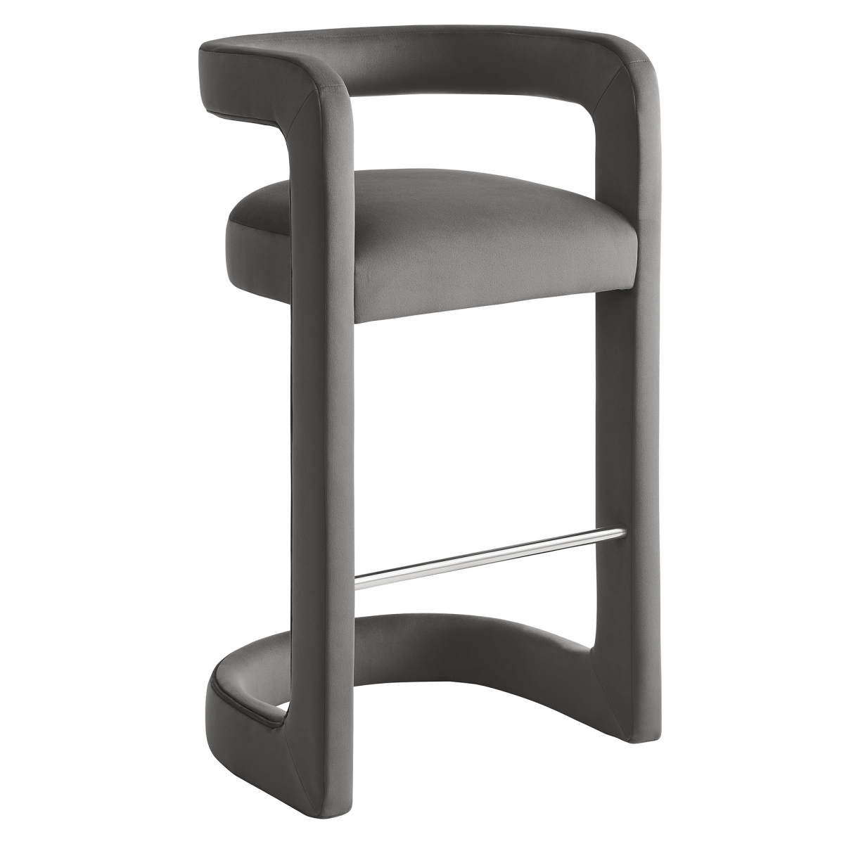 EEI-7108-STG Winslow Performance Velvet Bar Stool, Storm Gray