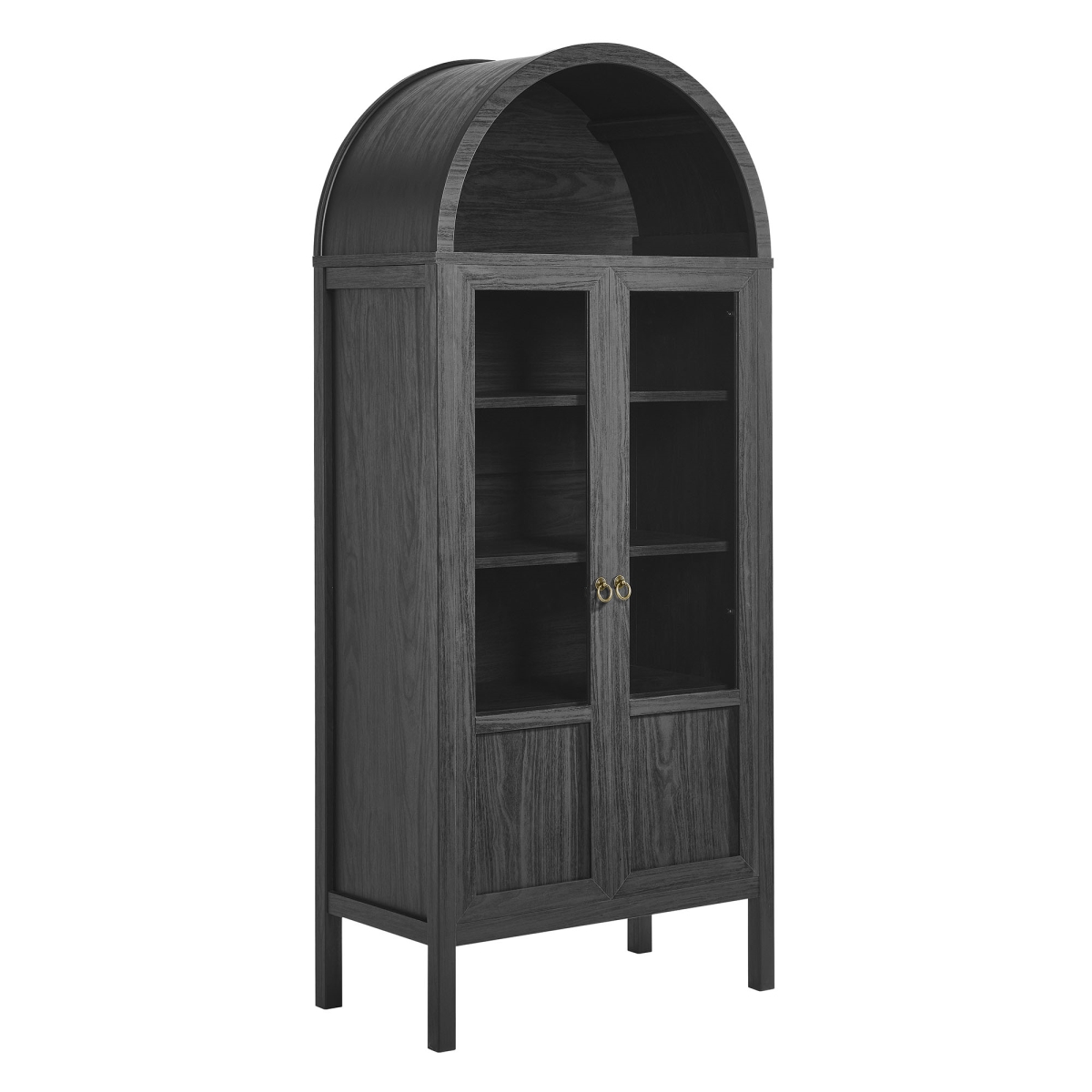EEI-6638-BLK Tessa Tall Arched Storage Display Cabinet, Black