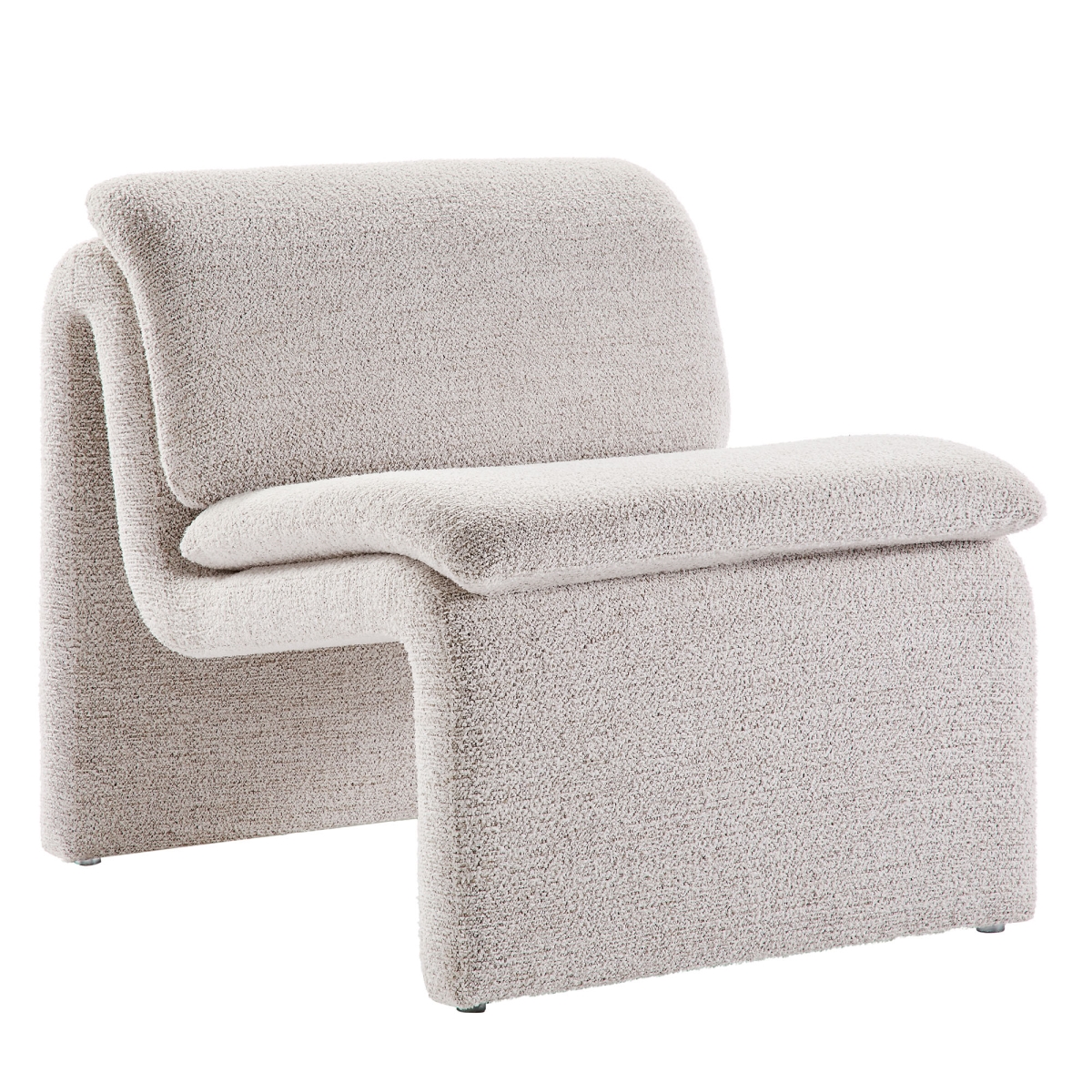 EEI-7103-PCH Dune Boucle Upholstered Armless Accent Chair, Parchment