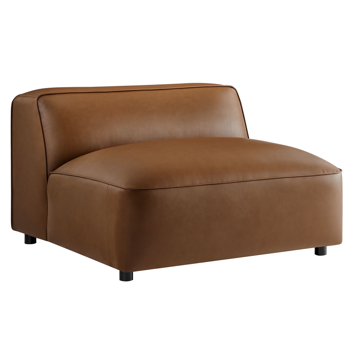 EEI-7121-COF Auren Upholstered Vegan Leather Modular Armless Chair, Coffee