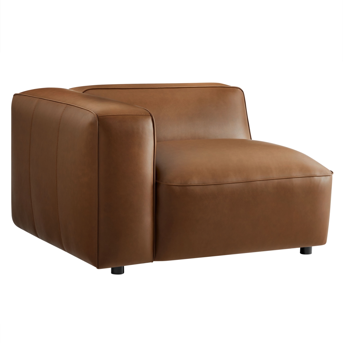 EEI-7124-COF Auren Upholstered Vegan Leather Modular Left Armchair, Coffee