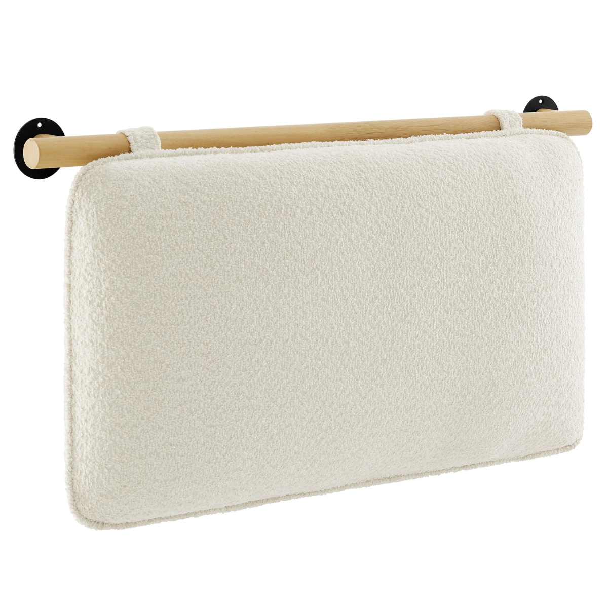 MOD-7205-CRE-NAT Anela Wall-Mounted Chenille Upholstered Headboard, Cream & Natural - Twin Size