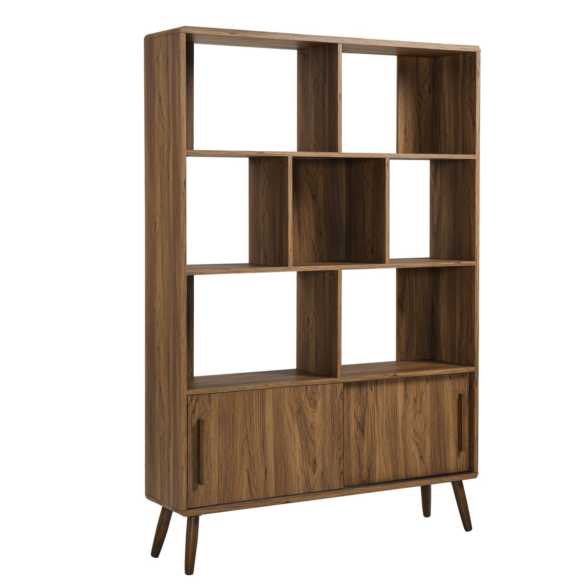 EEI-7193-WAL 45 in. Transmit Bookcase with Sliding Doors, Walnut